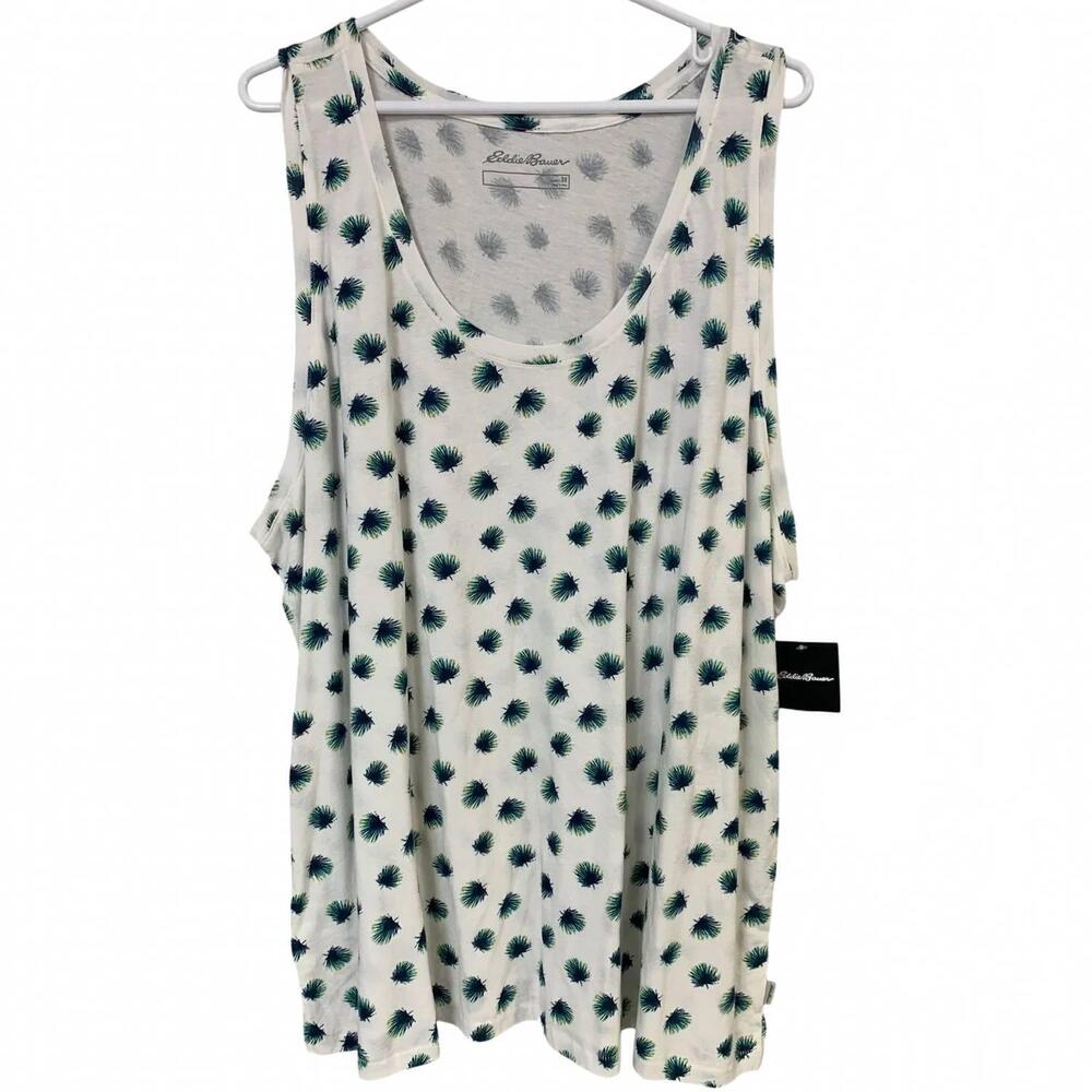 NEW EDDIE BAUER women's feathers everyday essentials tank - plus in ivory green